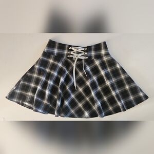Tonchengsd Plaid Flannel Mini Skirt